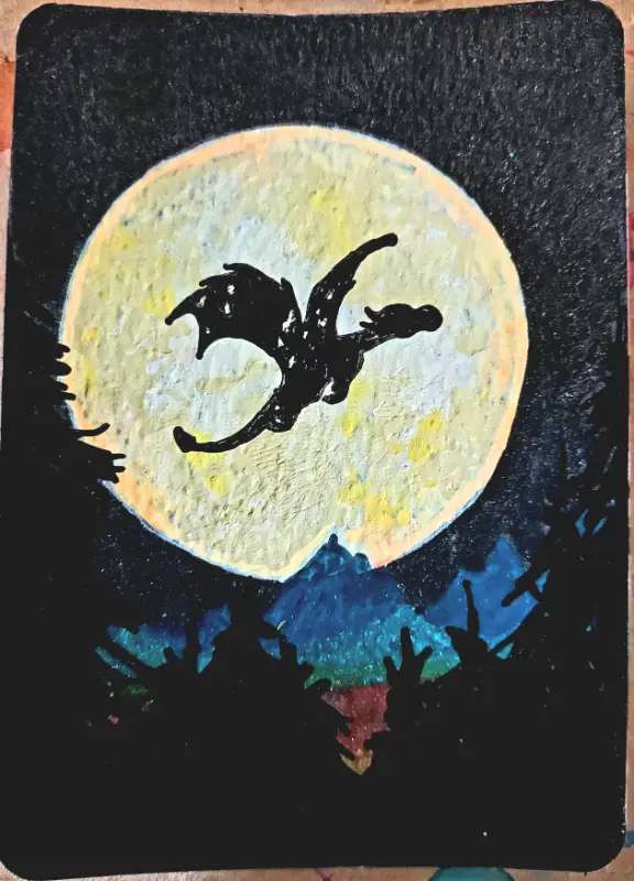 Dragon Flight aceo art card