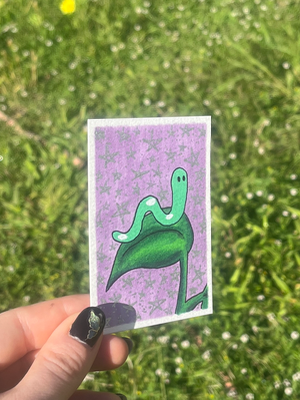 Wormy! aceo art card thumbnail 2