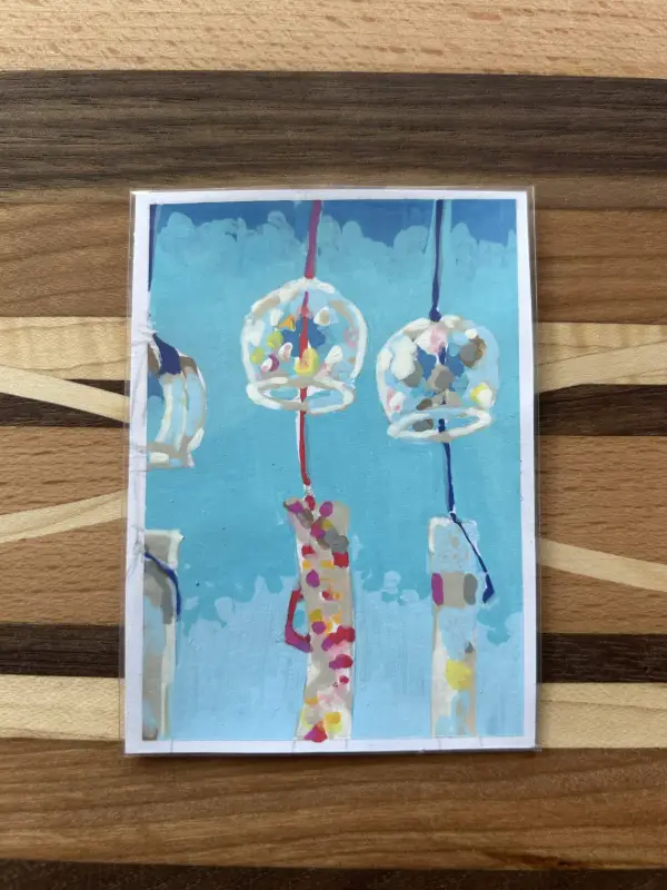Japanese Windchimes Trio aceo art card