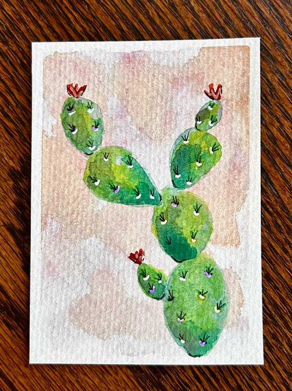 Prickly Cactus aceo art card