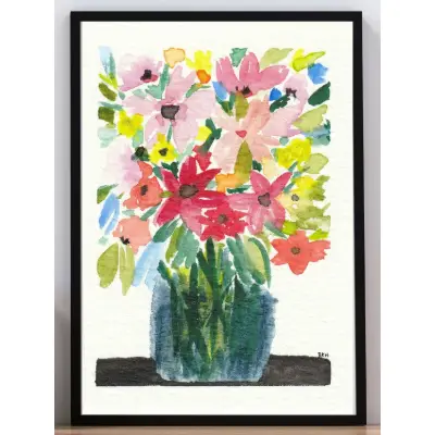 Bouquet in Glass Vase aceo art card thumbnail 2