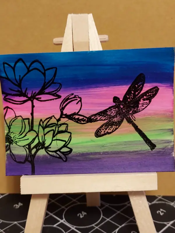 The Flight of the Dragonfly aceo art card