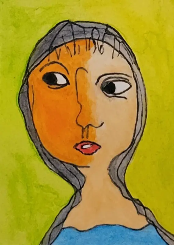 Woman's Portrait aceo art card