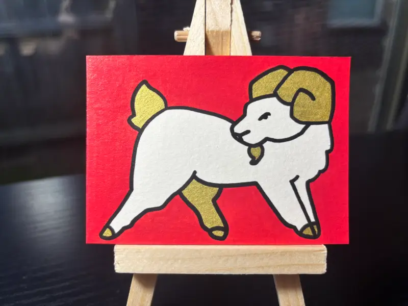Year of the Ram - 2 of 12 aceo art card