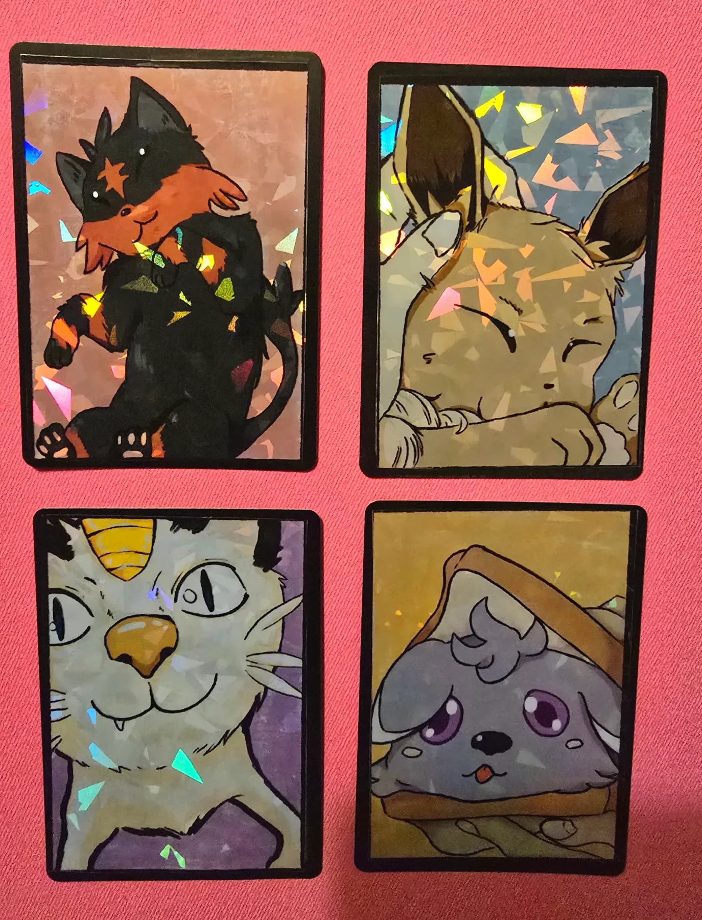 Poke Kitty Collection. (4 digital printed ACEOs aceo art card