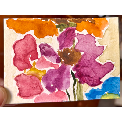 Abstract Garden aceo art card thumbnail 2