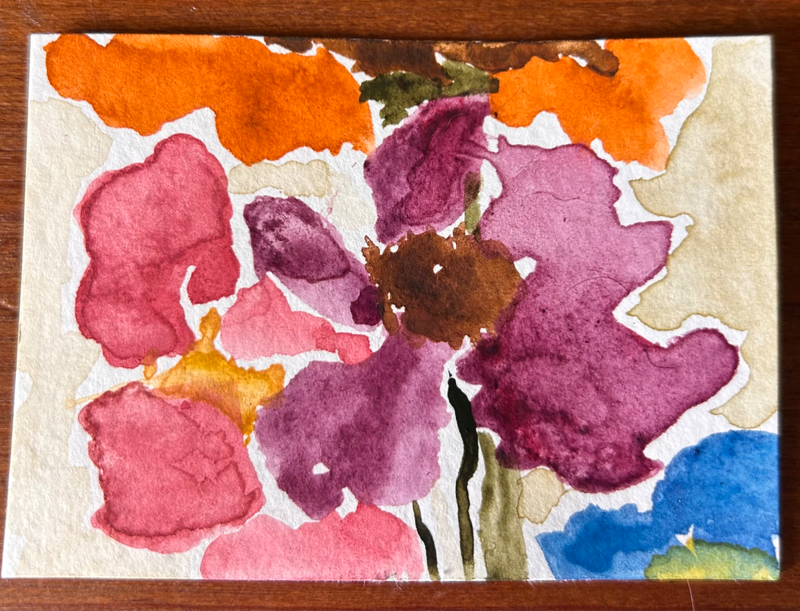 Abstract Garden aceo art card