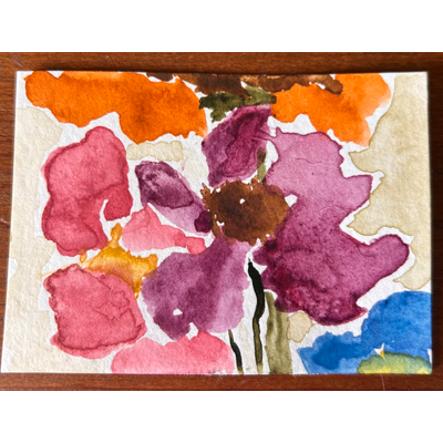 Abstract Garden aceo art card thumbnail 1