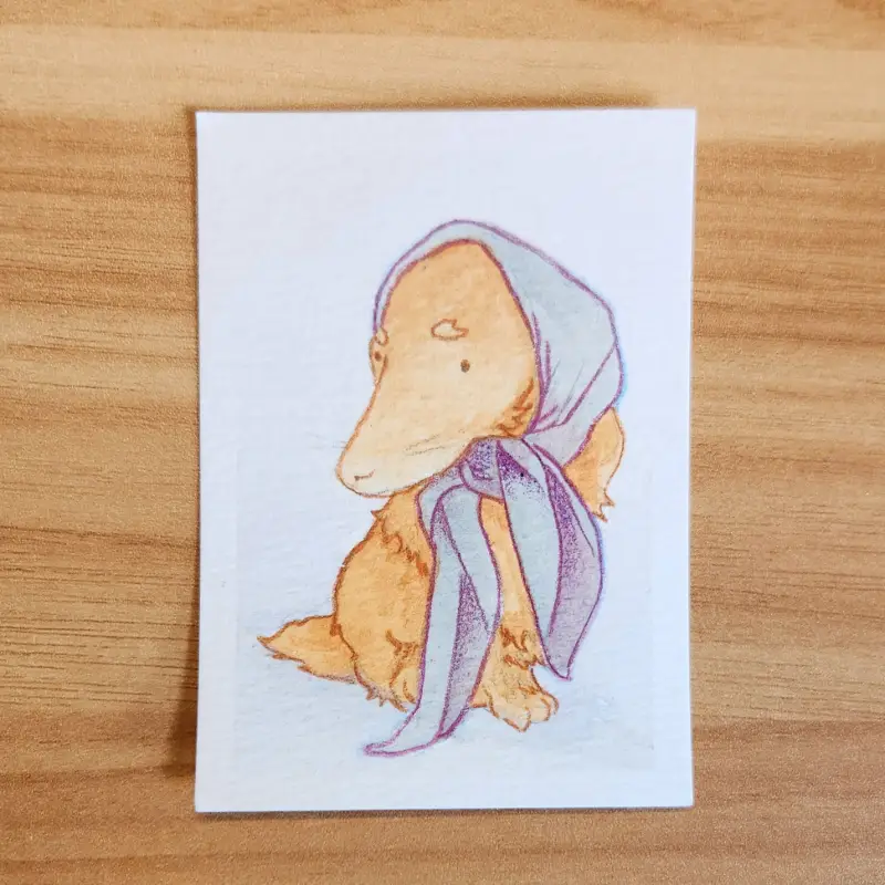 dachshund aceo art card