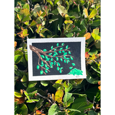 Tree Branch With Leaves aceo art card thumbnail 2