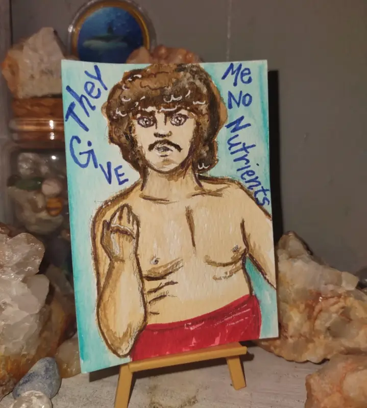 ACEO Original Art Nacho Libre Funny Jack Black Fanart Watercolors aceo art card