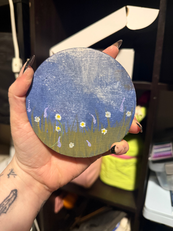 Flower field aceo art card