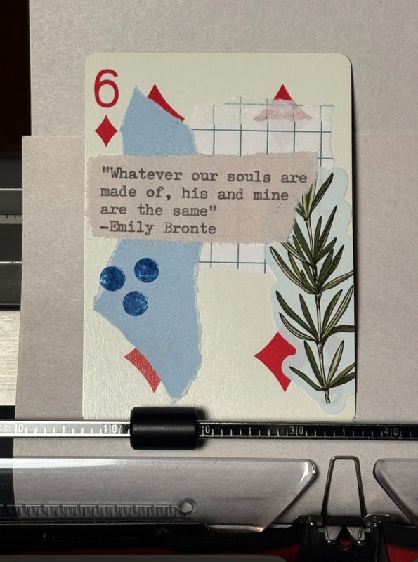 Quote Card #158 by Mazerzine collage Emily Brontë rosemary aceo art card