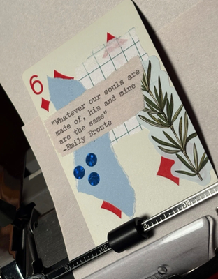 Quote Card #158 by Mazerzine collage Emily Brontë rosemary aceo art card thumbnail 2