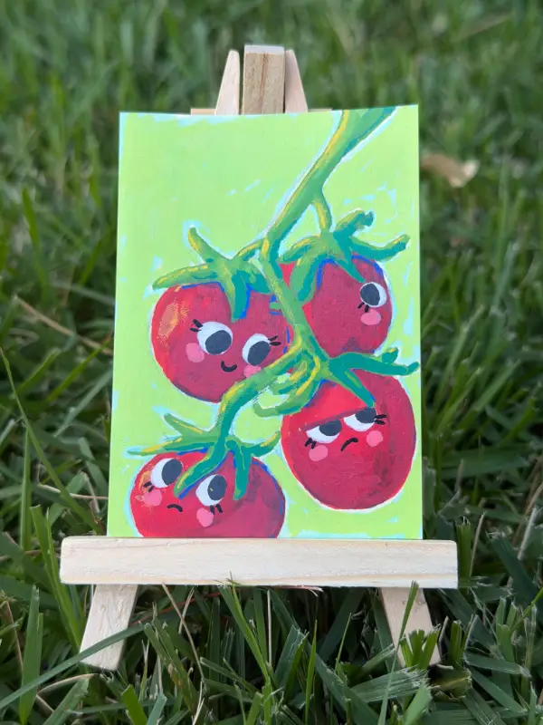 Tomato Family aceo art card