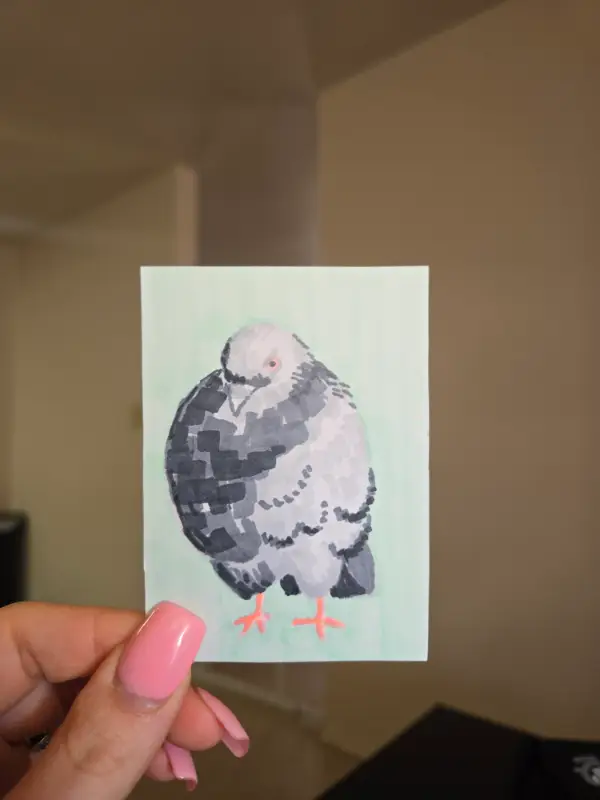 Chunky Pigeon #1 aceo art card