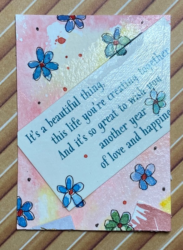 Floral Collage #8 aceo art card