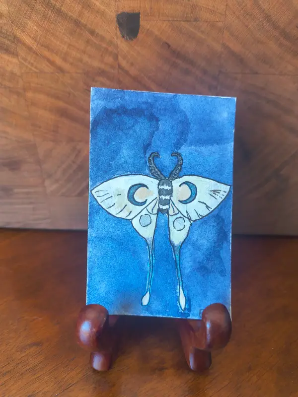 Lunar Moth aceo art card