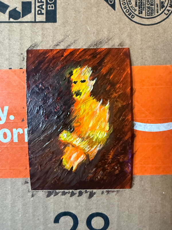 Burning man aceo art card