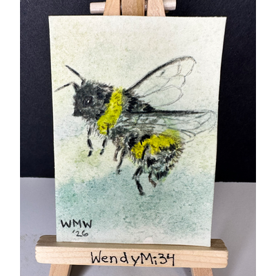 Bumblebee aceo art card thumbnail 1