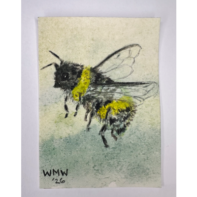 Bumblebee aceo art card thumbnail 2