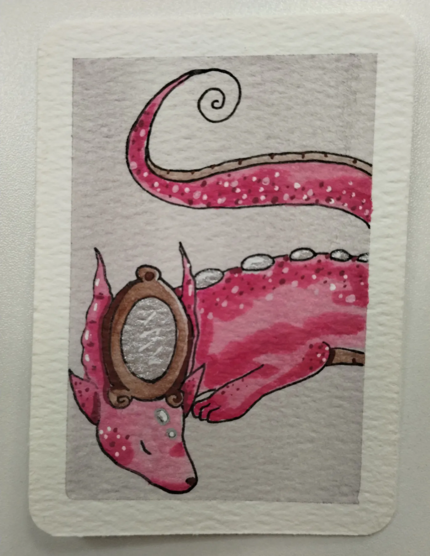 Rose Reflective aceo art card