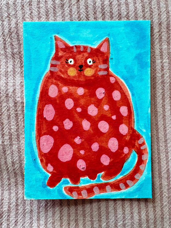 Meow aceo art card