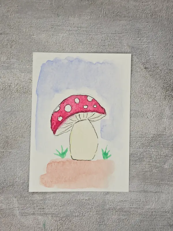 Mushroom aceo art card