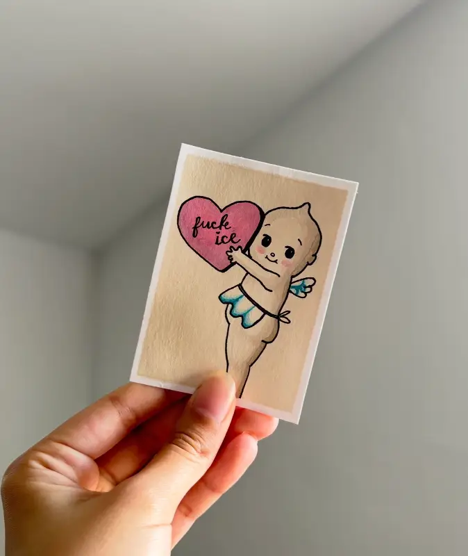 American Traditional Kewpie - Mini Tattoo Flash Series by BukoTats aceo art card