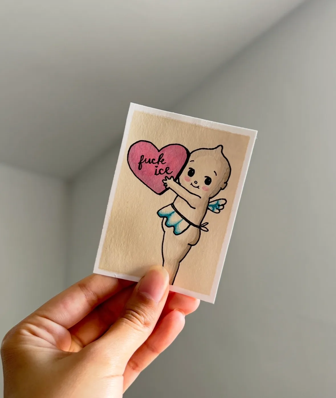 American Traditional Kewpie - Mini Tattoo Flash Series by BukoTats aceo art card