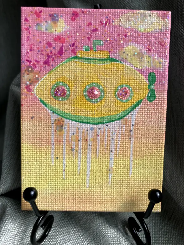 Sunset Submarine aceo art card