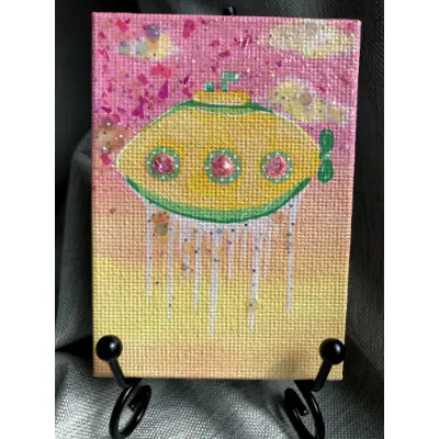 Sunset Submarine aceo art card thumbnail 1