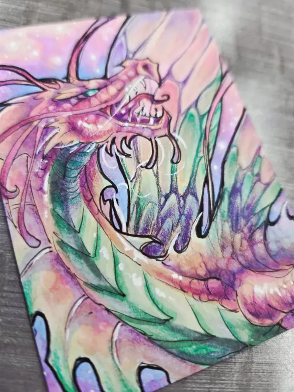 Lythienne, Queen of the First Bloom - Original Dragon ACEO - The Ancient Bloodline Series aceo art card