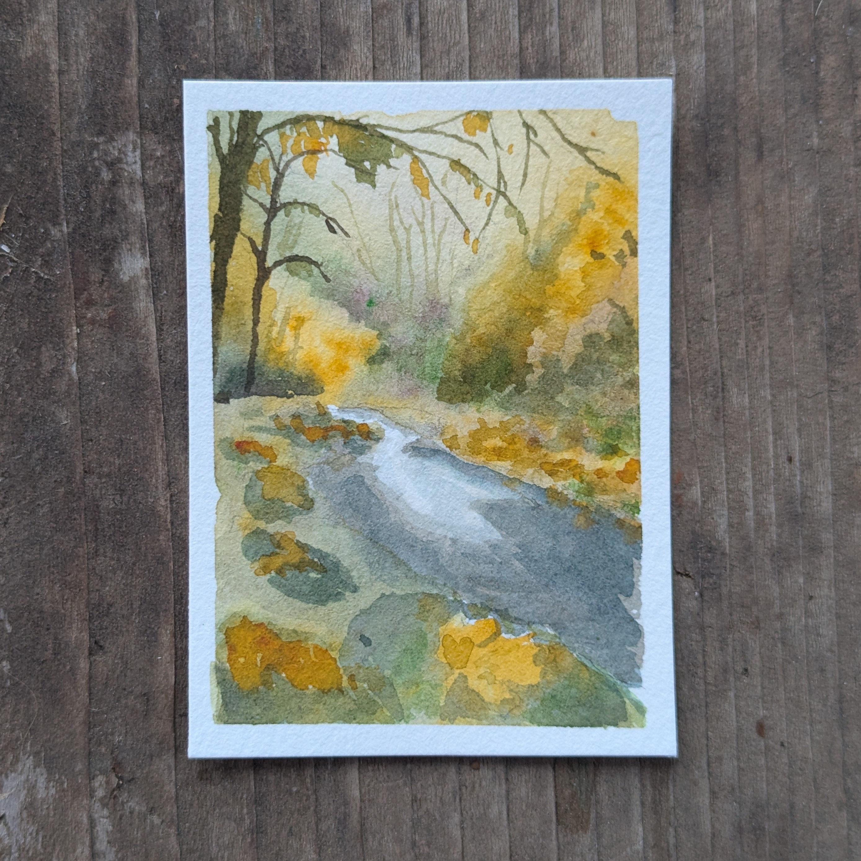 S. Santiam in Fall aceo art card
