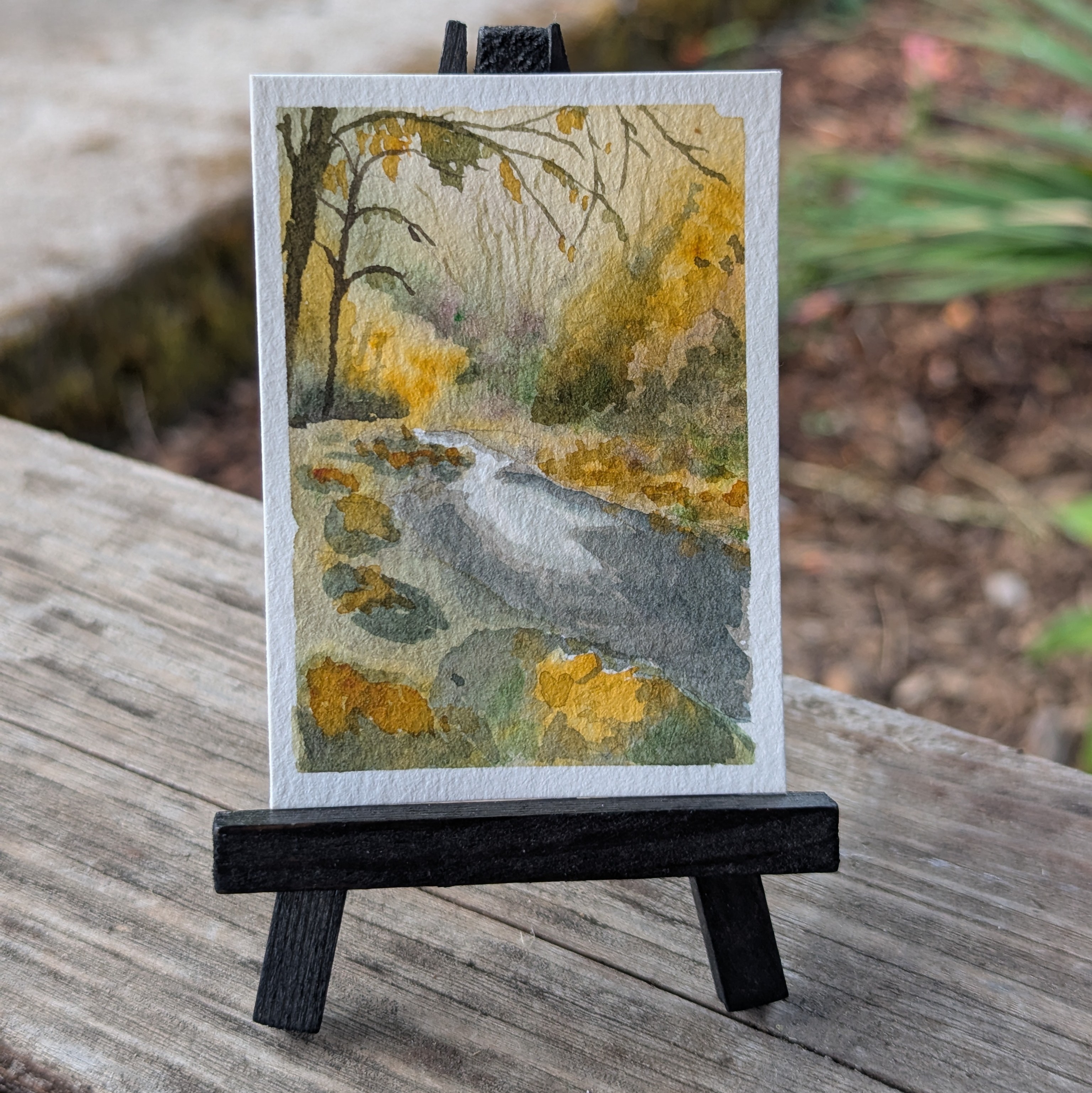 S. Santiam in Fall aceo art card thumbnail 2