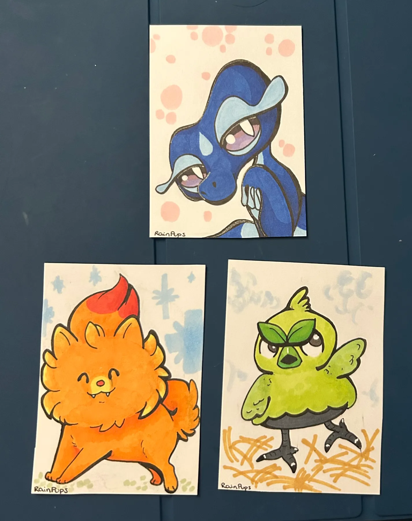 Gecqua, Pombon, Browt- Gen 10 Pokemon aceo art card