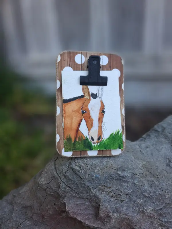 A mule called Rabbit aceo art card
