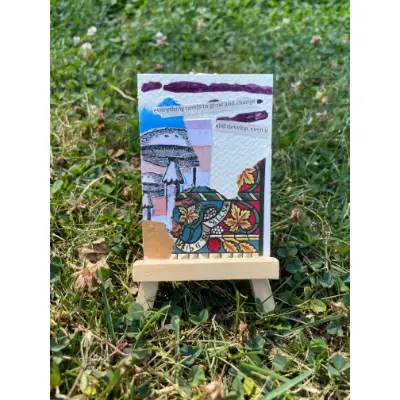 "Grow and Change" Original ACEO Collage Art Card by Halla Mannering aceo art card thumbnail 2