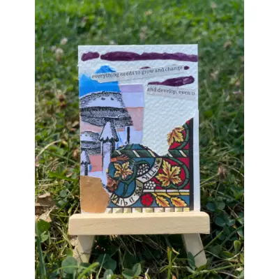 "Grow and Change" Original ACEO Collage Art Card by Halla Mannering aceo art card thumbnail 1