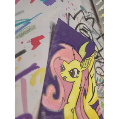 Flutterbat - My Little Pony aceo art card thumbnail 3