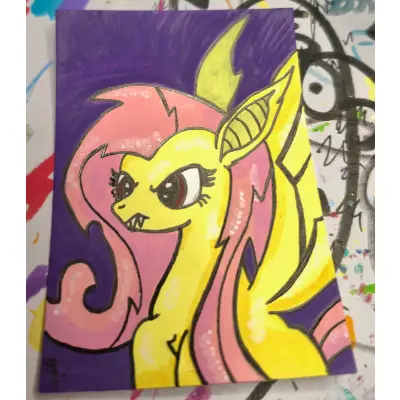 Flutterbat - My Little Pony aceo art card thumbnail 1