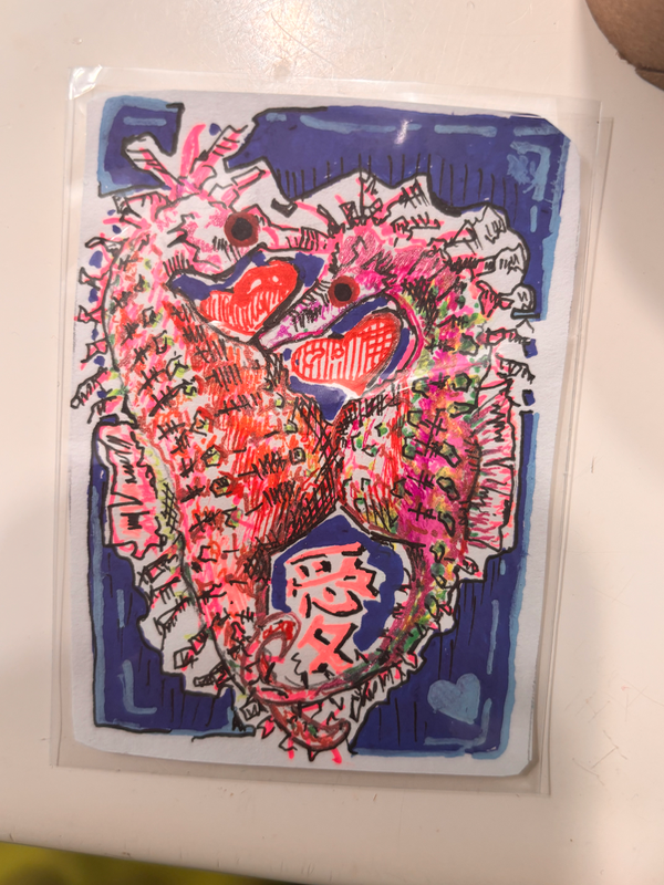 Seahorse Lovers aceo art card
