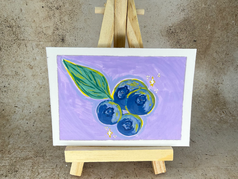 Blueberries aceo art card