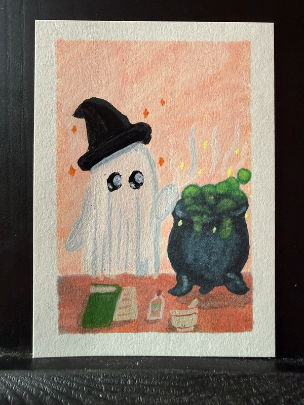 Ghostly Concoction aceo art card