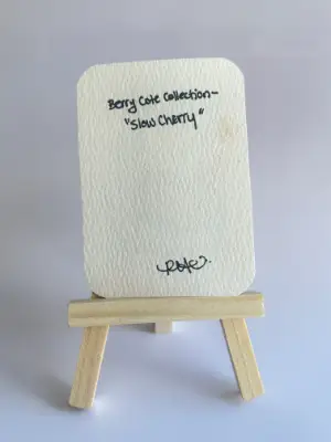 Slow Cherry – ACEO Original (Berry Cute Collection 6/8) aceo art card thumbnail 2