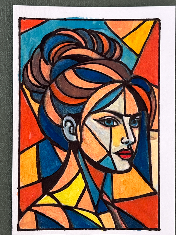 Pretty Lady aceo art card