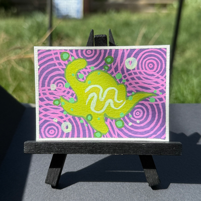 green anomaly aceo art card thumbnail 1