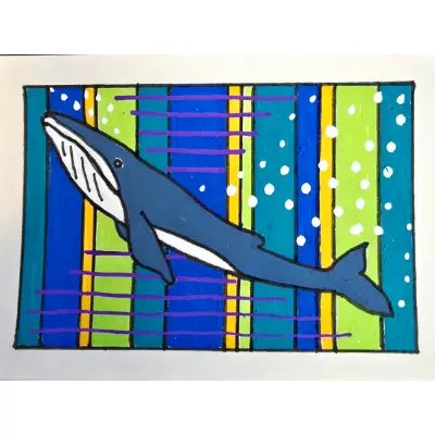 Buffy the blue whale aceo art card thumbnail 1