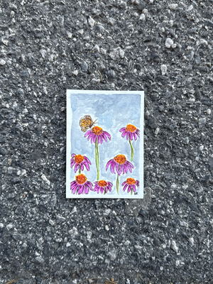 Droopy Daisy aceo art card thumbnail 2