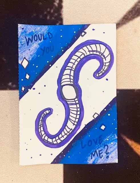 💜If i was a worm?💜 aceo art card